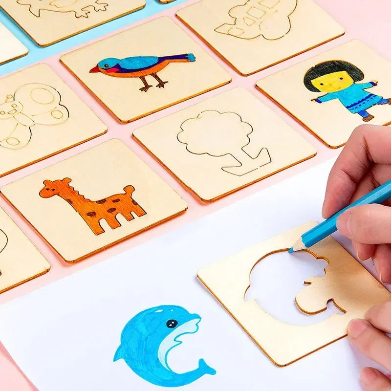 ArtShapes | Kreatives Zeichnen für Kinder - Hölzernes Schablonen Set
