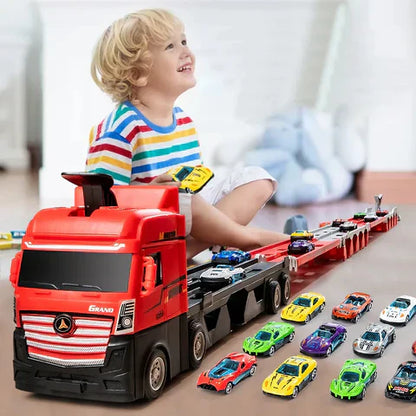 Multifunktionaler Spielzeug-Truck | Rennstrecke mit Startfunktion