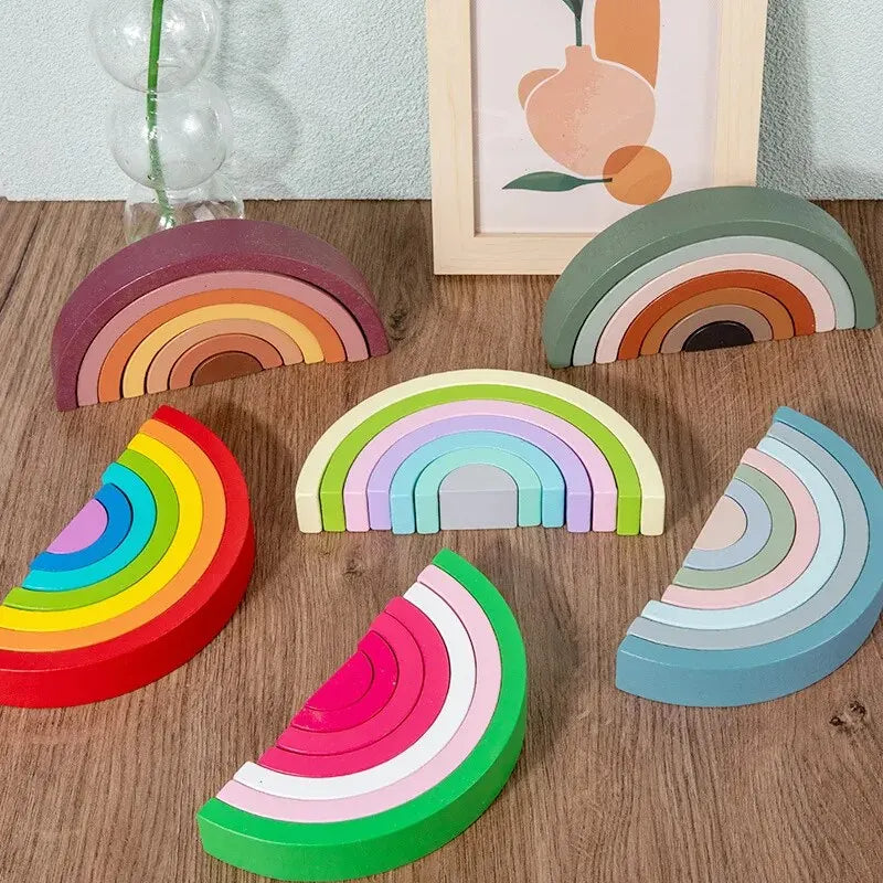 Regenbogen‑Stapel | Bau und Entdecke Farben - Bildungsspielzeug im Montessori-Stil zum Stapeln