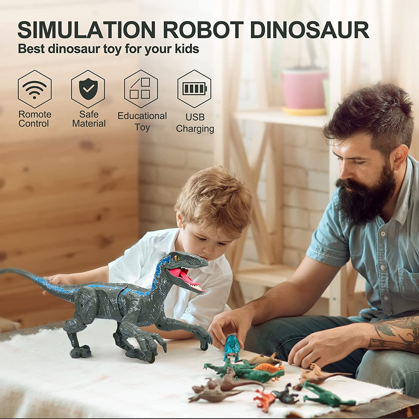 Ferngesteuertes Dinosaurier-Spielzeug | Brüllender und sich bewegender Dino