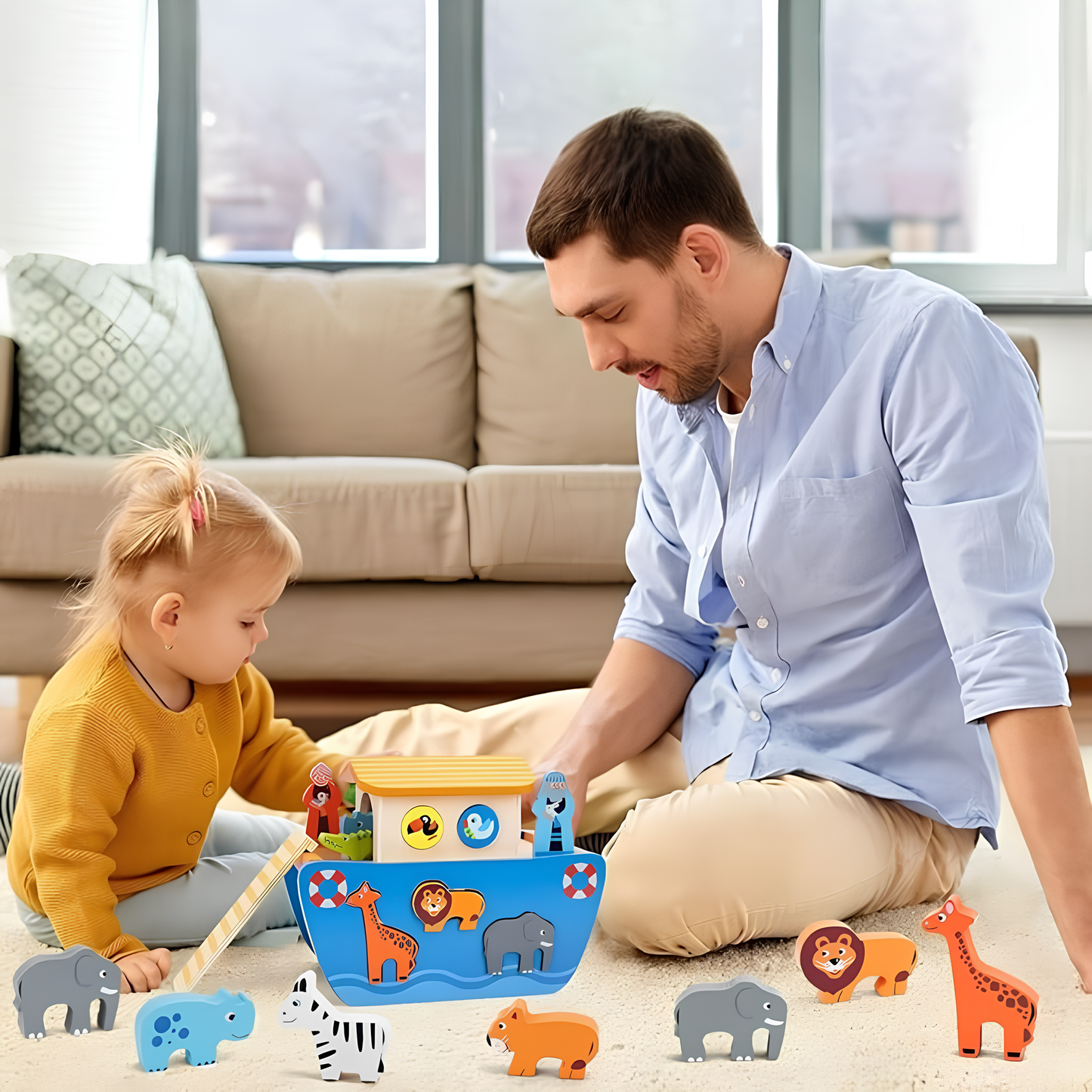 Wonder Ark | Spielen und Lernen mit Tieren - Montessori-Spielset aus Holz