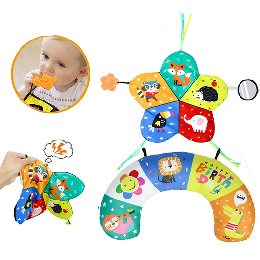 SensoryPillow | Pädagogisches Spielzeug-Kissen mit Beißring - Aktivitäts-Kissen
