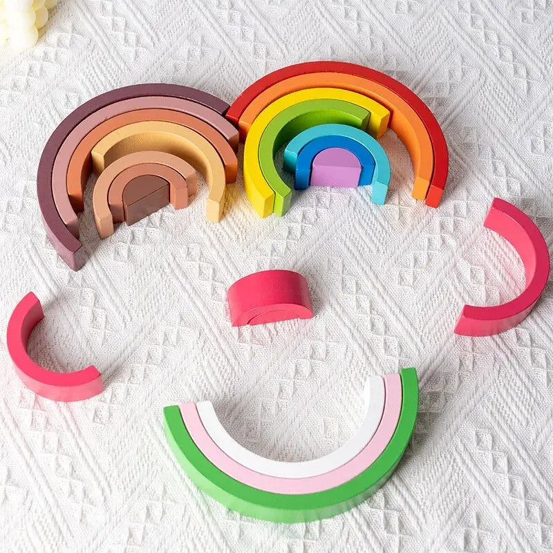 Regenbogen‑Stapel | Bau und Entdecke Farben - Bildungsspielzeug im Montessori-Stil zum Stapeln