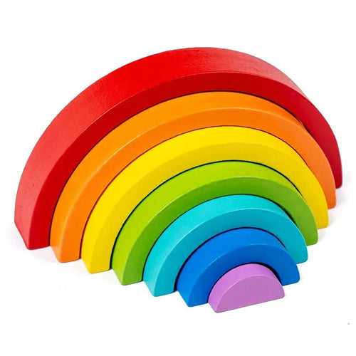Regenbogen‑Stapel | Bau und Entdecke Farben - Bildungsspielzeug im Montessori-Stil zum Stapeln