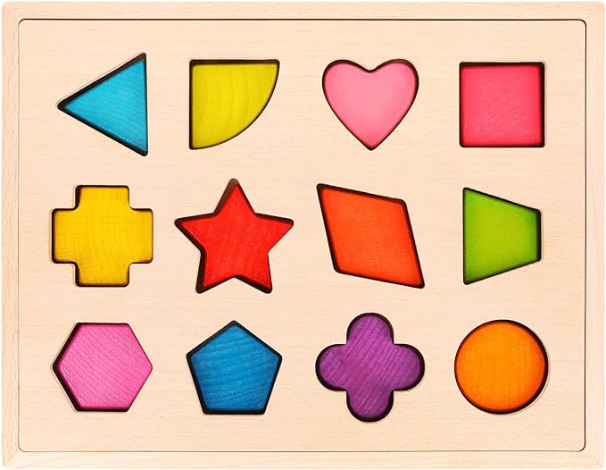 BlockPlay | Blöcke in die richtigen Fächer sortieren - Pädagogisches Sortierbrett aus Holz