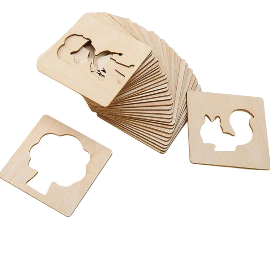 ArtShapes | Kreatives Zeichnen für Kinder - Hölzernes Schablonen Set