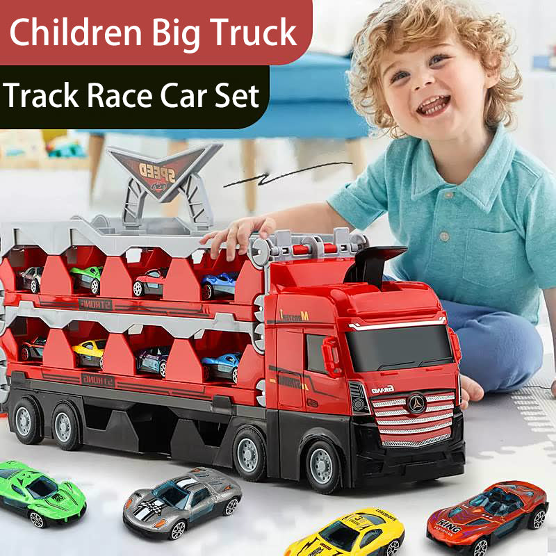 Multifunktionaler Spielzeug-Truck | Rennstrecke mit Startfunktion