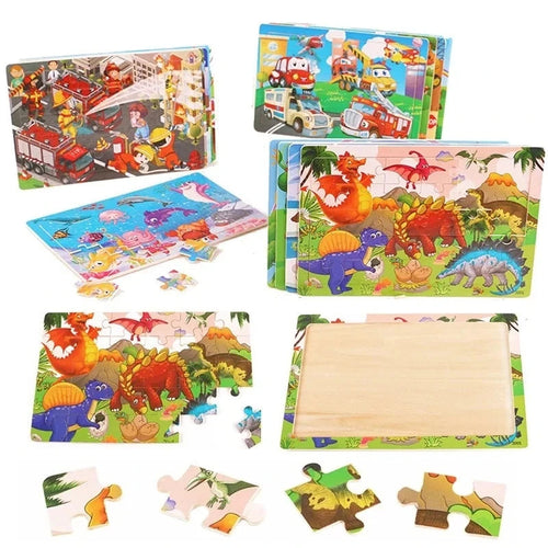 GeoPuzzle | Fähigkeiten mit Tieren und Fahrzeugen entwickeln - Holzpuzzle