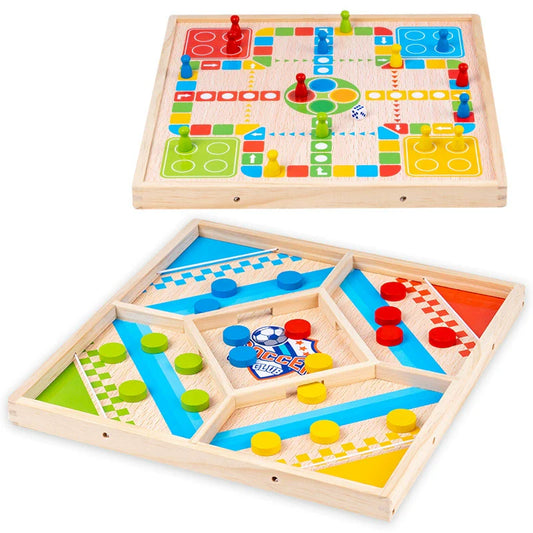 Pädagogisches Brettspiel | Zwei Spiele in einem aus Holz