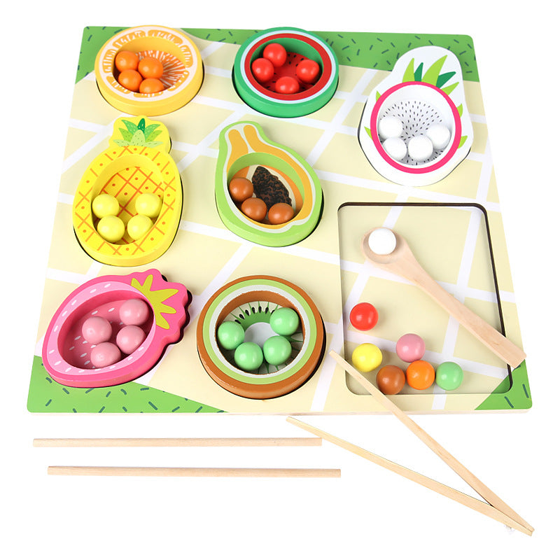 ClipCritters | Formen & Obst – Holzsortierspiel