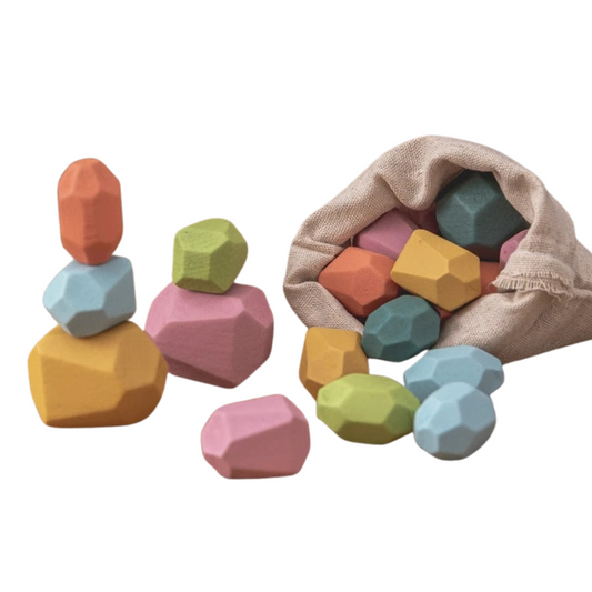 StoneStack | Bauen und Ausbalancieren mit Regenbogensteinen - Montessori Bildungsspielzeug