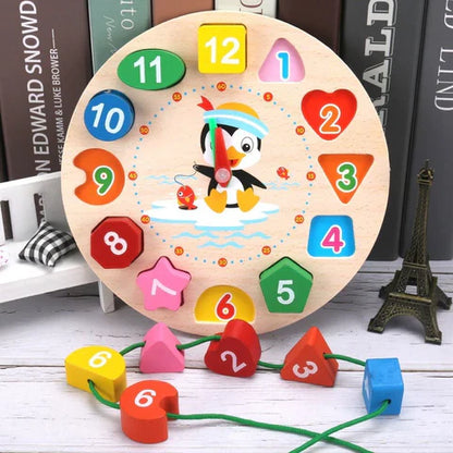 TimeTales | Spielend Uhrlesen lernen - Hölzernes Montessori Uhrenspielzeug