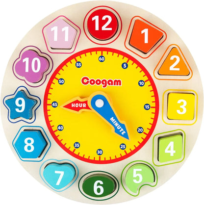 TimeWise | Lernen Uhr lesen mit Spiel & Spaß - Hölzerne Montessori Uhr