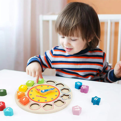 TimeWise | Lernen Uhr lesen mit Spiel & Spaß - Hölzerne Montessori Uhr