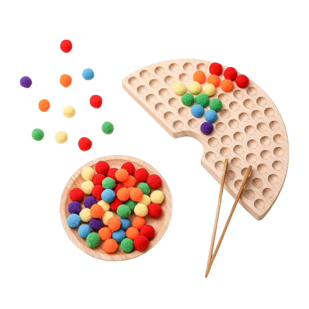 CleverBeads | Farbenfrohes Lernen Zählen - Holzzähl- und Sortierspiel
