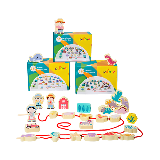 LaceZoo | Kombination aus Spiel und Bildung - Holzanzugspielset