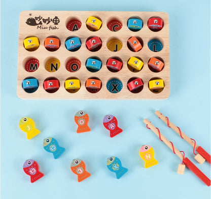 CatchWords | Buchstaben und Wörter lernen - Magnetisches Fischspiel aus Holz