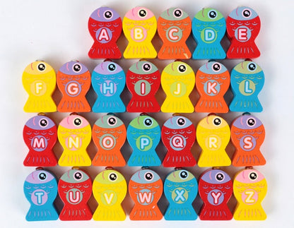 CatchWords | Buchstaben und Wörter lernen - Magnetisches Fischspiel aus Holz
