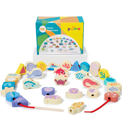 LaceZoo | Kombination aus Spiel und Bildung - Holzanzugspielset