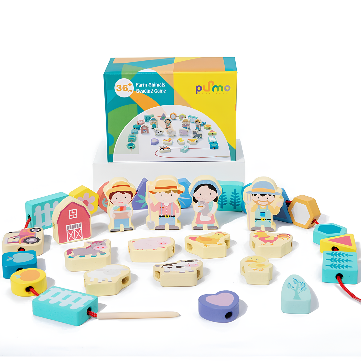 LaceZoo | Kombination aus Spiel und Bildung - Holzanzugspielset