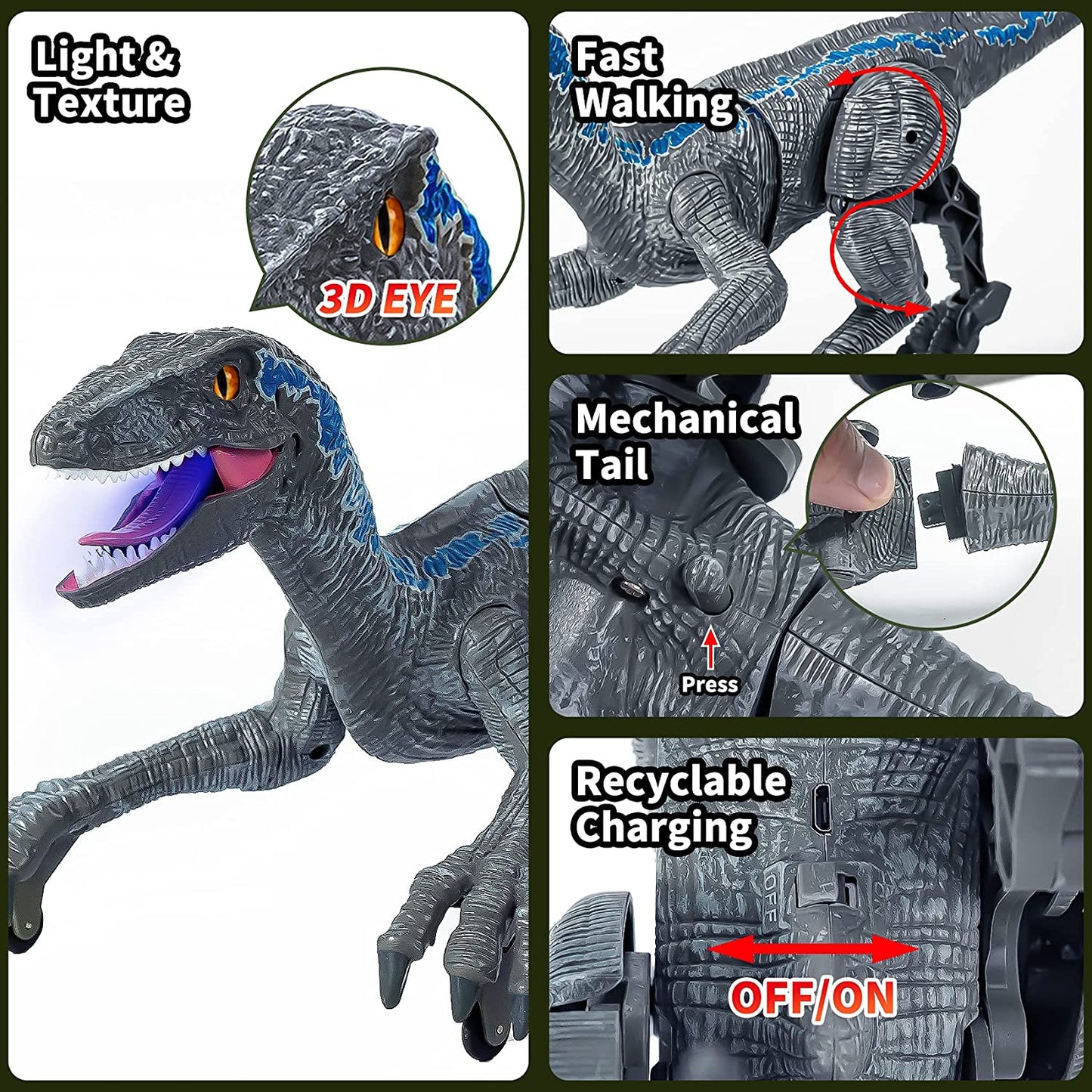 Ferngesteuertes Dinosaurier-Spielzeug | Brüllender und sich bewegender Dino
