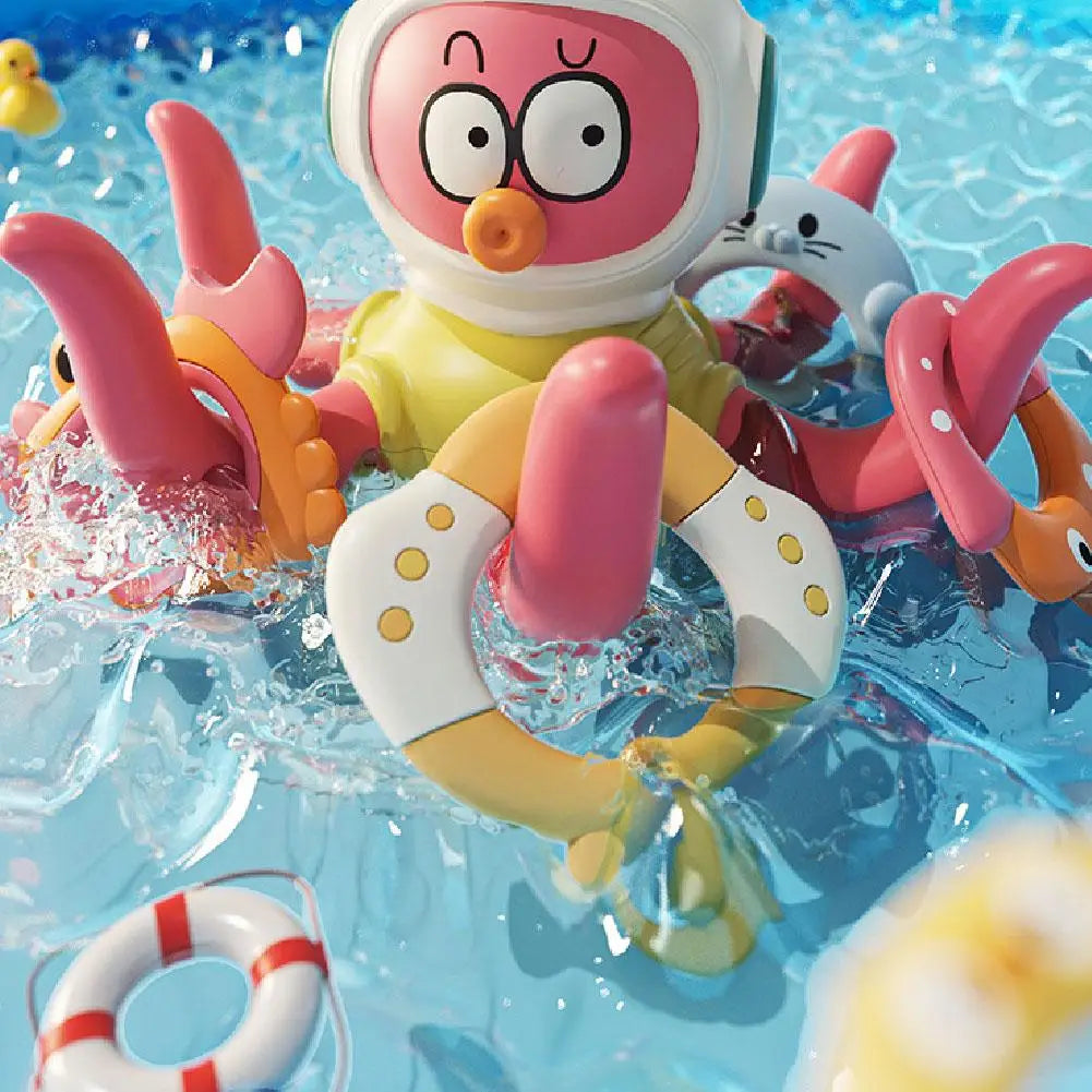 AquaCatch | Spritzringwurf - Oktopus Badspielzeug