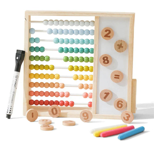 Pädagogisches Zählspiel aus Holz | Kreatives Lernen mit Perlen