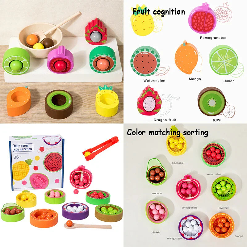 ClipCritters | Formen & Obst – Holzsortierspiel