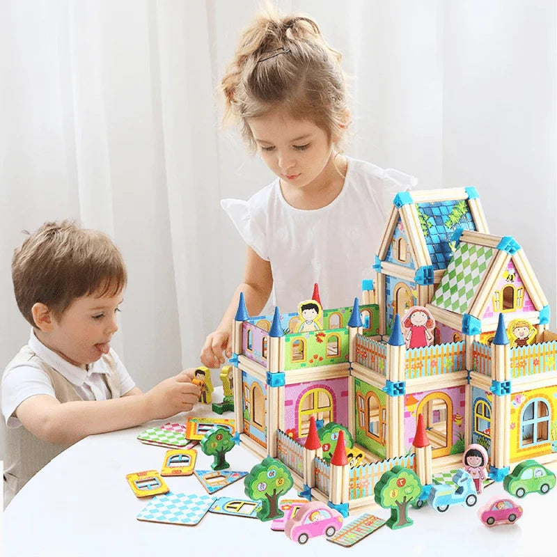 Magnetische Holzklötze | Fantasievolles Bauen und Spielen