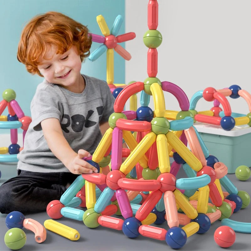Kreatives Magnet-Bauset - Bildungs-Magnetische Bausteine für Kinder