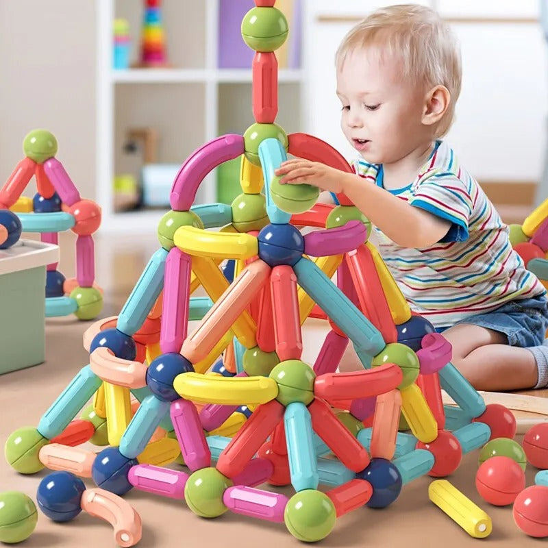Kreatives Magnet-Bauset - Bildungs-Magnetische Bausteine für Kinder