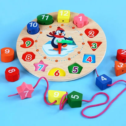 TimeTales | Spielend Uhrlesen lernen - Hölzernes Montessori Uhrenspielzeug