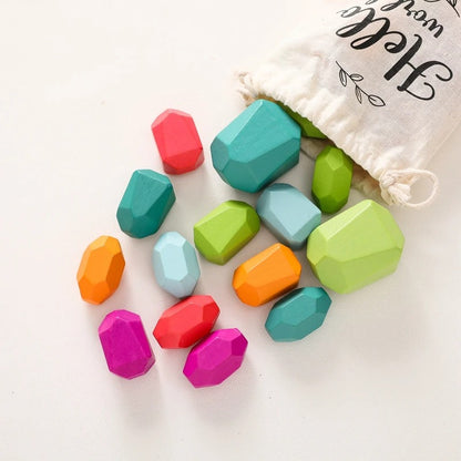 StoneStack | Bauen und Ausbalancieren mit Regenbogensteinen - Montessori Bildungsspielzeug