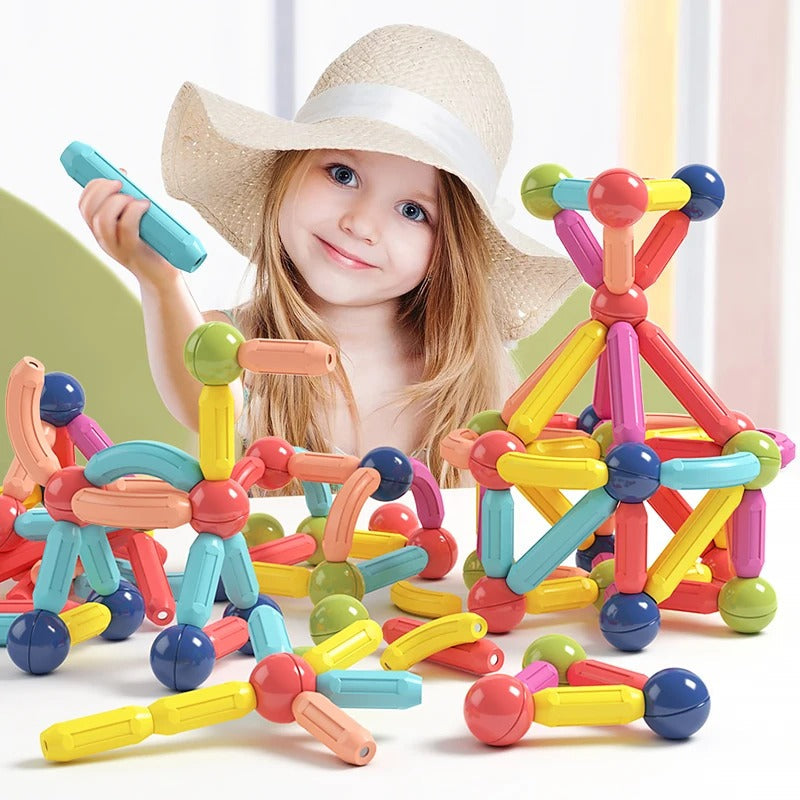 Kreatives Magnet-Bauset - Bildungs-Magnetische Bausteine für Kinder