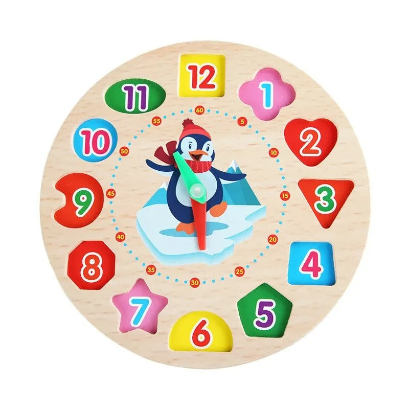 TimeTales | Spielend Uhrlesen lernen - Hölzernes Montessori Uhrenspielzeug