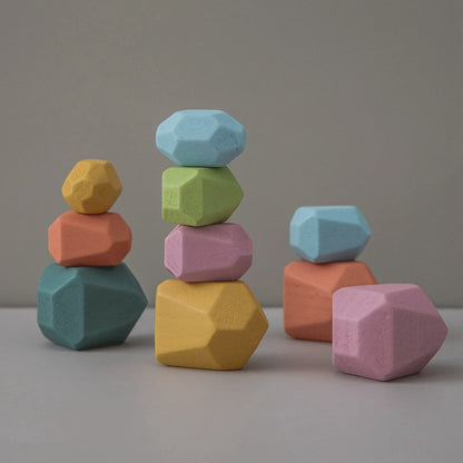 StoneStack | Bauen und Ausbalancieren mit Regenbogensteinen - Montessori Bildungsspielzeug