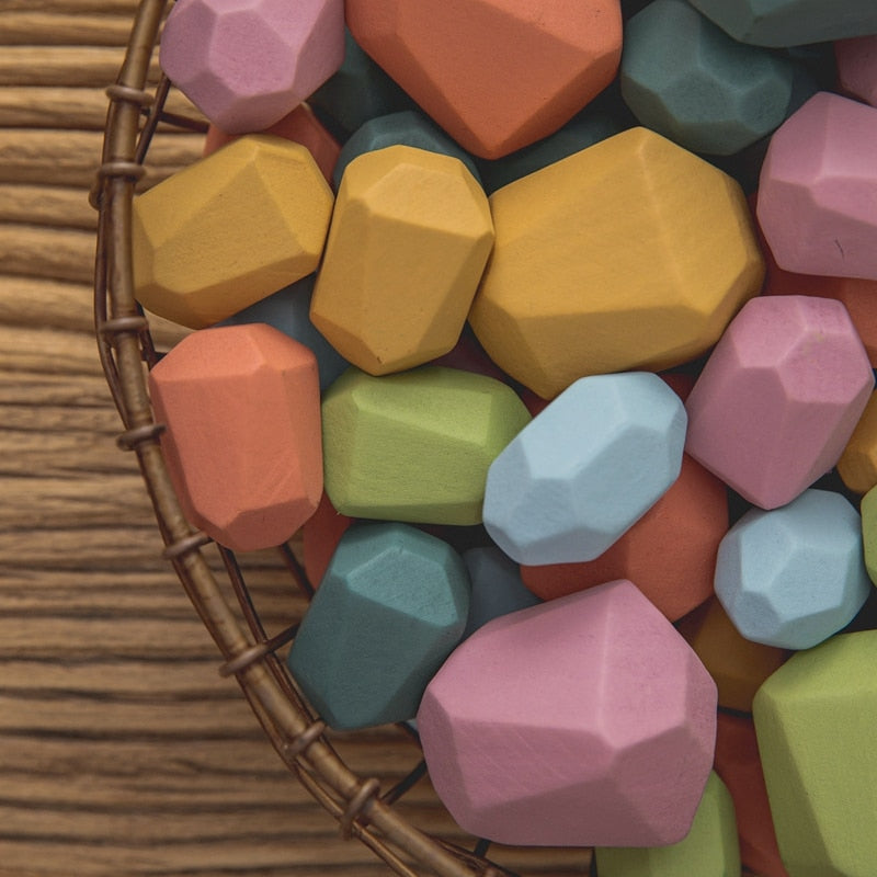 StoneStack | Bauen und Ausbalancieren mit Regenbogensteinen - Montessori Bildungsspielzeug